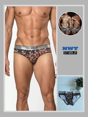 ST33LE - Low Rise Briefs - Navy Coral Paisley (M)